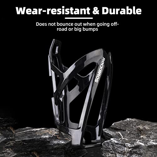 ROCKBROS Bike Water Bottle Holder Ultralight Bottle Cages with Screws Tool - color: Black, size: Standard