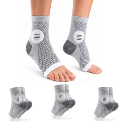 3 Pairs Neuropathy Socks for Women and Men, Toeless Compression Socks - color: White(3pcs), size: Large