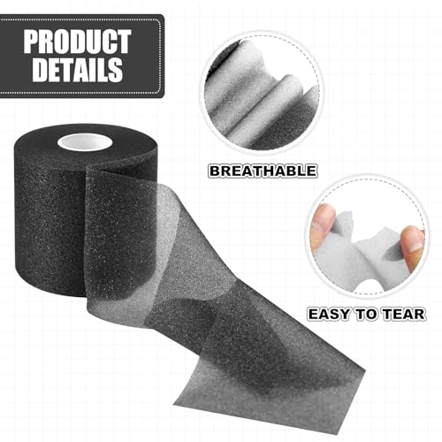 2.75‑Inch 30‑Yard Black Athletic Pre‑Wrap Tape - color: Black