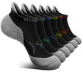 BULLIANT Men Running Ankle Socks 6Pack-Cushioned Support-Low Cut No Show - color: Black6467, size: 13-15