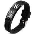 Medical Bracelets for Men Women with QR Code Medical Alert ID Bracelets - color: Obsidian Black