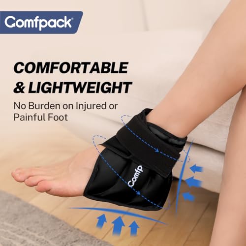 Comfpack Ankle Ice Pack Wrap for Swelling, FSA Eligible - color: Black-1 Pack