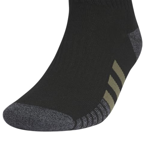 adidas Cushioned 3.0 3-Pack Quarter Socks - color: Black/Olive Strata Green/Wonder Alumina Grey/3/Color