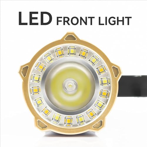 Wrrozz LED Flashlight USB Rechargeable, 8 Modes with Side Light & Hooks - size: C