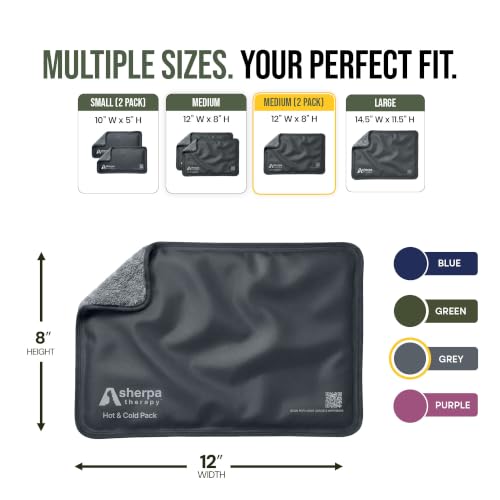 Flexible Hot and Cold Gel Pack Medium 8" x 12", 2 Pack - size: Medium (2 pack), style: Grey
