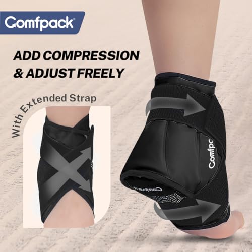 Comfpack Ankle Ice Pack Wrap for Swelling, FSA Eligible - color: Black-1 Pack