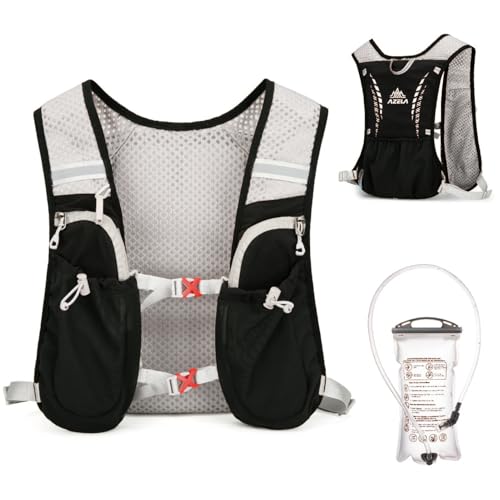 JEELAD Hydration Backpack Lightweight Vest for Hiking Trail Running Gear Cycling Marathon for Women Men - color: C - Black (7L) - with 1.5L PEVA Water Bladder