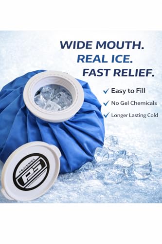 PRO Series RxICE - 11" Large Reusable Ice Bag - 4" Super Wide Mouth - Solid Blue -Hot and Cold Therapy for Injuries - Cold Compress with Refillable Real Ice Pack - Use on Head, Knee, Ankle, More - color: Blue 11"