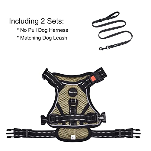 Petmolico No Pull Dog Harness and Leash Set, Army Yellow, Small - color: Army Yellow, size: Small