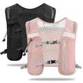 2 Pcs Running Vest for Women Men, Reflective Running Vest with Adjustable Waistband & Phone Pocket, Outdoor Pack Lightweight Breathable Backpack for Marathon Hiking - color: Black