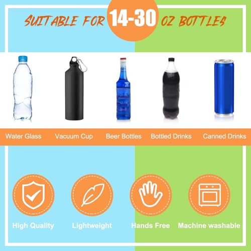Berlune 8 Pcs Mesh Water Bottle Holder with Adjustable Strap, 8 Colors - color: 8 Colors