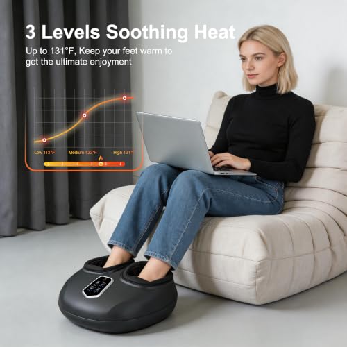 LEERCON Shiatsu Foot Massager with Heat for Plantar Fasciitis Neuropathy
