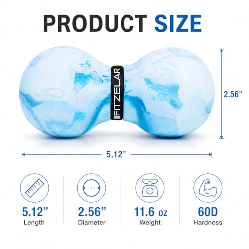 FITZELAR Massage Lacrosse Balls for Myofascial Release, Quality Certification, Massage Deep Tissue for Back and Shoulder, Trigger Point Therapy, Muscle Knots, Relieving Muscle Pain (2Blue) - color: 2blue