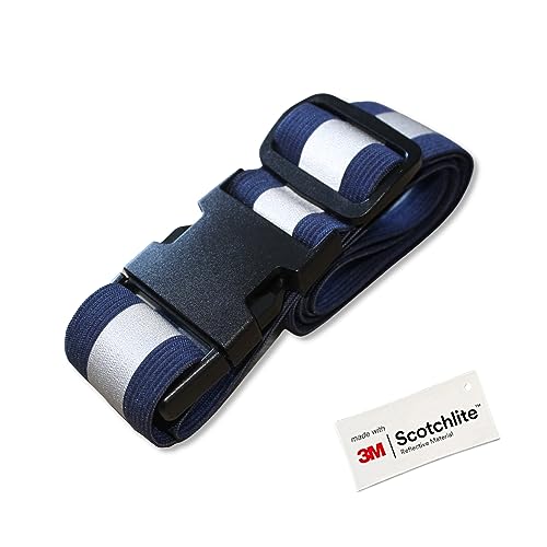 Salzmann Multi-Purpose Reflective Running Belt | Adjustable Hi Vis Strap - color: Navy Blue