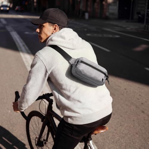 tomtoc 1.5L Sling Bag with RFID Blocking Crossbody Chest Pack for Men Women - color: Light Gray, size: 1.5L