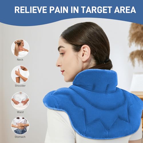 Microwavable Heat Pad for Neck and Shoulders, Warm Compress Wrap, Blue - color: Heat Pad03 -Blue