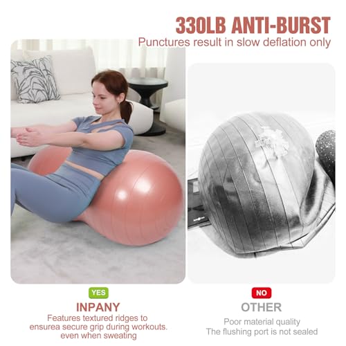 INPANY Peanut Exercise Ball for Labor, Physical Therapy & Fitness - color: Rose Pink