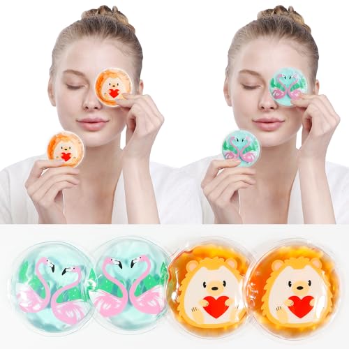 Hot and Cold Eye Pads, Reusable Eye Patches - color: Hedgehogs+red-crowned Cranes