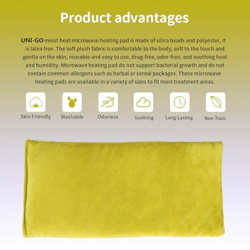 UNI-GO Silica Beads Microwave Heating Pad, Olive Green, 6"x12" - color: Olive Green-6"x12"