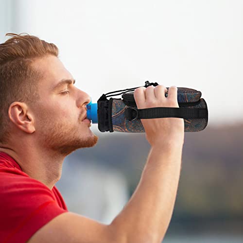 AUPET Water Bottle Sling Bag Sleeve Holder Carrier 25/32/40/64 oz,Insulated Crossbody Water Bottle Case Cover with Strap and Pockets for Men/Women Walking Hiking - color: stylish, size: 64oz