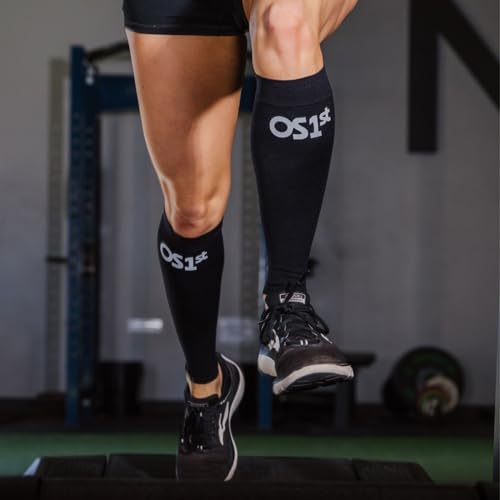 OS1st Calf Compression Sleeves for Men & Women relieves shin splints, leg fatigue and reduces recovery time - color: Tan, size: Small
