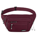 CXWMZY Fanny Packs For Women & Men Waist Pack Hip Bum Bag with Multi-Pockets Large Capacity Waterproof Casual Bum Bag for Disney Traveling Casual Cycling Running Hiking (Wine Red) - color: Wine Red