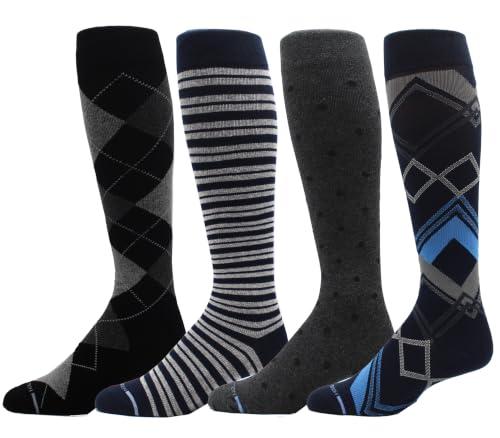 Dr. Motion 4 Pairs Compression Socks for Men, Knee High - color: Mcomp-sl6