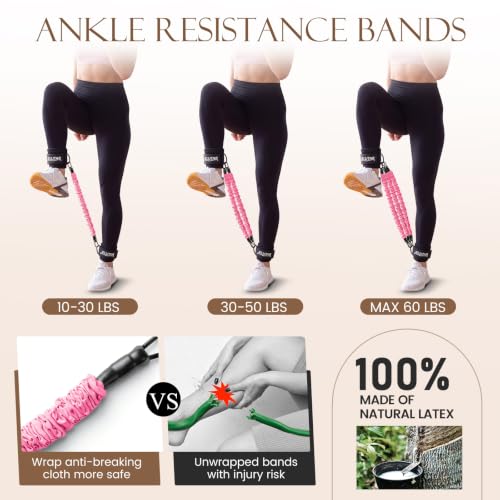 JELUTAR Pilates Kit for Women Home Workout, Pilates Equipment Set - color: Pink