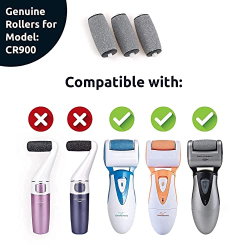 Own Harmony Electric Feet Callus Remover and 6 Rollers Bundle: Rechargeable Foot Scrubber Mens Pedicure Tools Kit, Professional Electronic Foot Care File, Best for Hard Cracked Dead Skin & Pedi Spa