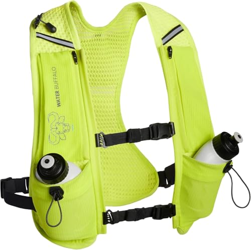 Water Buffalo Hydration Running Vest - Quiver Hydration Vest - Running Hydration Vest with Dual Water Bottles - Lightweight Water Backpack for Running, - color: Hyper Volt, size: Small-Medium