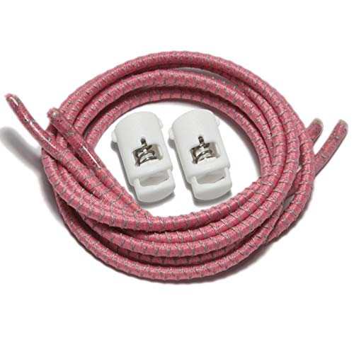IBUNGEE LACES (Elastic No Tie Shoelaces (Made in the USA) - color: Pink Reflective, size: 22-inch