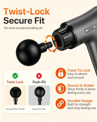 Massage Gun, 30 Speeds, 6 Heads, Quiet Deep Tissue Muscle Massager - color: Grey