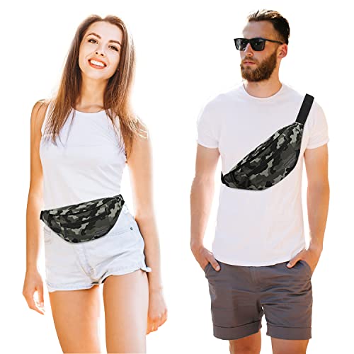 Large Camo Green Fanny Pack Hands-Free Belt Bag Carrying All Size of Phones - color: Camo Green, size: Large