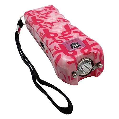 Streetwise Ladies’ Choice Stun Gun for Women - Rechargeable Device with Alarm, LED Flashlight, Safety Disable Pin & Built-in Charger - Personal Safety Tool with Holster & Lanyard - style: Pink Ribbon