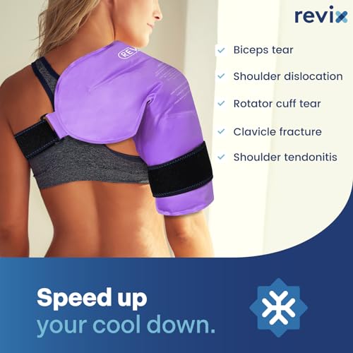 REVIX Ice Pack for Shoulder Rotator Cuff, Reusable Gel Cold Pack - size: Standard, style: Purple