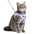 Rttochfy Cat Harness and Leash Set, Escape Proof Kitten Harness, Soft and Breathable Vest with Reflective Strip, Easy to Wear for Cats Walking and Traveling (Purple, XXS) - color: Purple, size: XXS (Chest:11"-12")
