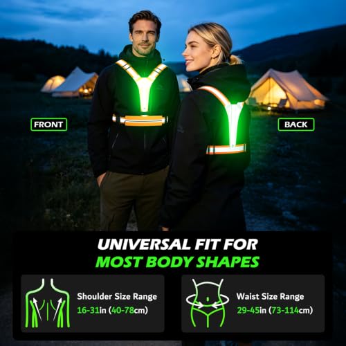 LED Reflective Vest Running Gear Set,USB Rechargeable Light Up Running Vest for Runners Night Walking with Waterproof Phone Bag,High Visibility Armband,Adjustable Waist&Shoulder for Men Women - color: Orange