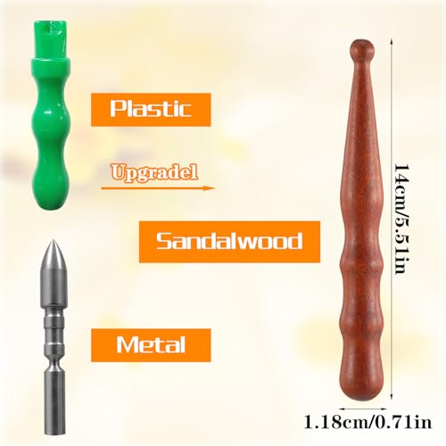 Sandalwood Acupoint Massage Pen Acupuncture Pen Traditional Wooden Acupressure Stick Reflexology Tool Gua Sha Scraping Board Trigger Point Massager for Wood Body Hand Foot Waist Calf Leg Relaxing