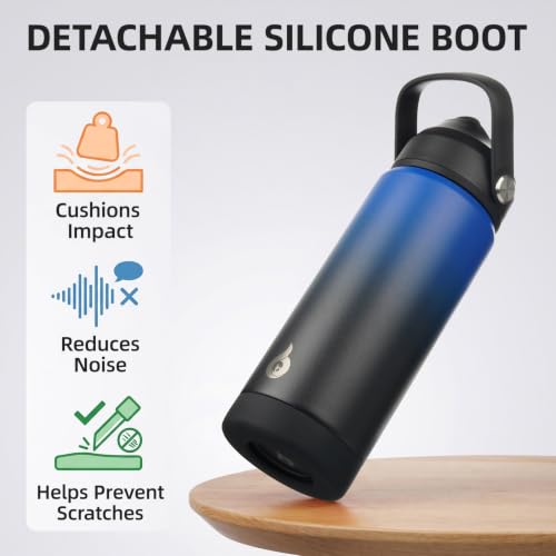 BJPKPK 2 Pack 18oz Insulated Water Bottles with Straw Lids, Stainless Steel - color: 2 X Black Blue, size: 18 Ounces