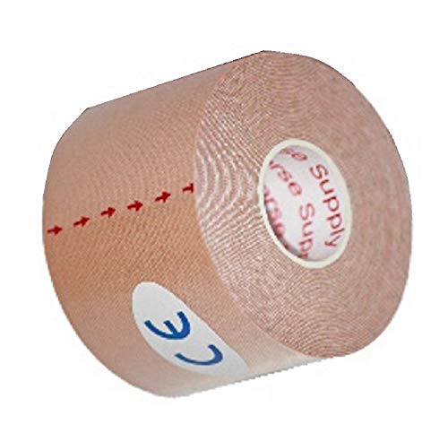 Kinesiology Tape Precut Strips, 20 Count Beige, Cotton Tape for Knee - color: Beige, size: 1 Pack