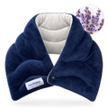 Neck Heating Pad Microwavable for Pain Relief, Moist Hot Compress - color: Navy Blue