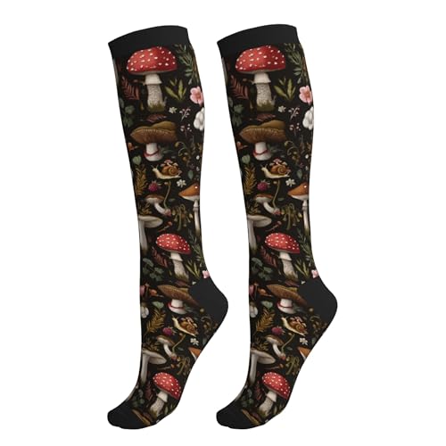 Compression Socks Women and Men 15-20mmHg-Circulation Support Socks for Athletic Running Cycling - color: Mushroom
