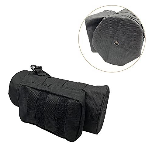 Tactical Molle Water Bottle Holder Pouch Hydration Carrier Bag Tactical EDC Water Bottle Carrier with Detachable Shoulder Strap for Hiking Camping Outdoor Sport Travel - color: Black