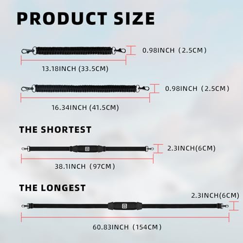 NATURE PIONEOR Universal Replacement Paracord Handle with Metal Hooks - size: Handle Strap(9.8'')