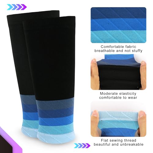Junely 3 Pairs Calf Compression Sleeve for Men and Women - color: Black
