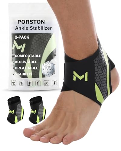 2-Pack Ankle Brace for Men & Women,Adjustable Lace up Ankles Sock,Basketball Ankle Stabilizer with Straps,Orthopedic Compression Sleeve for Plantar Fasciitis Relief,Tendonitis,Sprained(Green) - color: Green