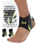 2-Pack Ankle Brace for Men & Women,Adjustable Lace up Ankles Sock,Basketball Ankle Stabilizer with Straps,Orthopedic Compression Sleeve for Plantar Fasciitis Relief,Tendonitis,Sprained(Green) - color: Green