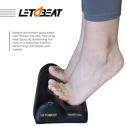 Plantar Fasciitis Foot Stretcher - Anti-Slip Leather, Black, S - color: Black, size: S