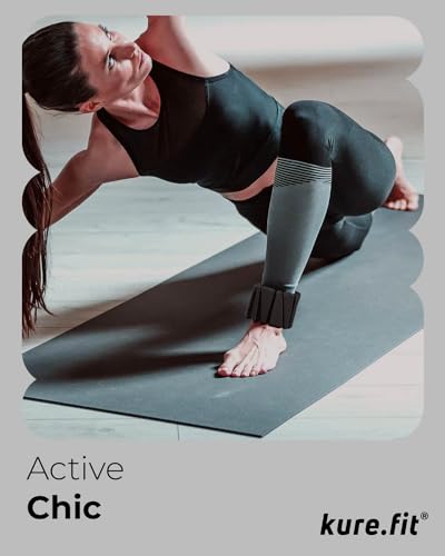 Pilates Wrist & Ankle Weights | Adjustable Weighted Bangles | 1/2/3LB Each - color: Black, size: 2 LB