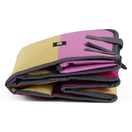 PackIt Freezable Grocery Tote 13 L Capacity, Black - color: Pink Stripe